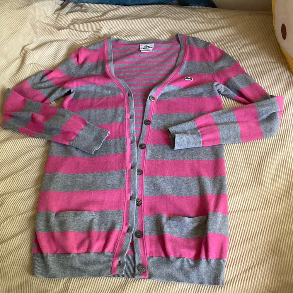 Lacoste V Neck Button Down Cardigan 36 US Size 4